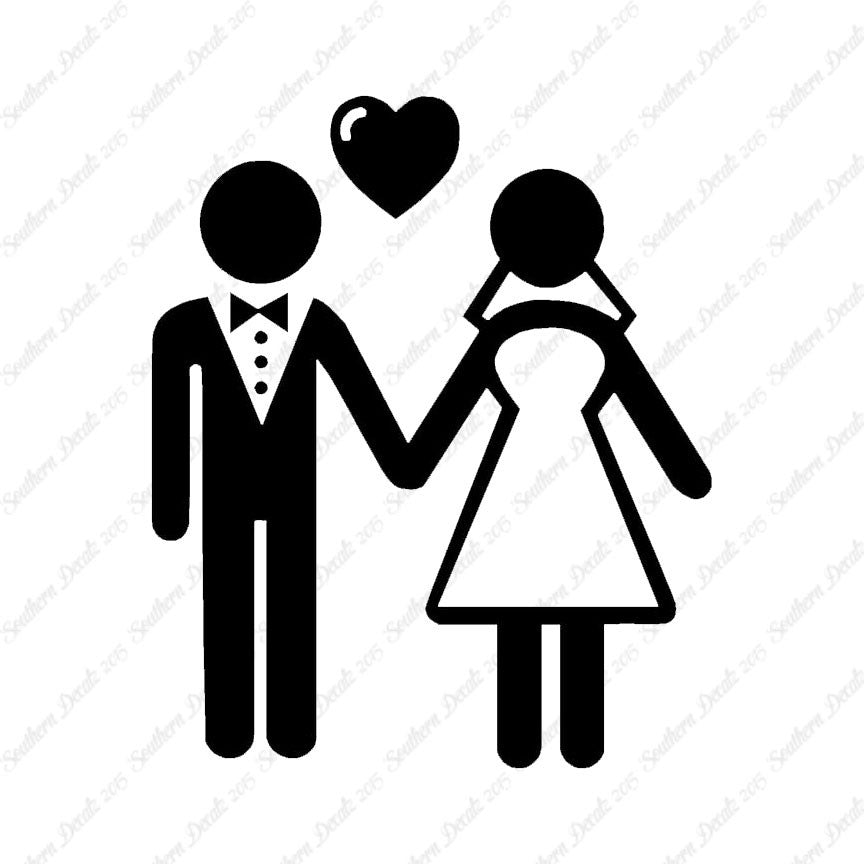 Stick Figure Bride Groom Marriage