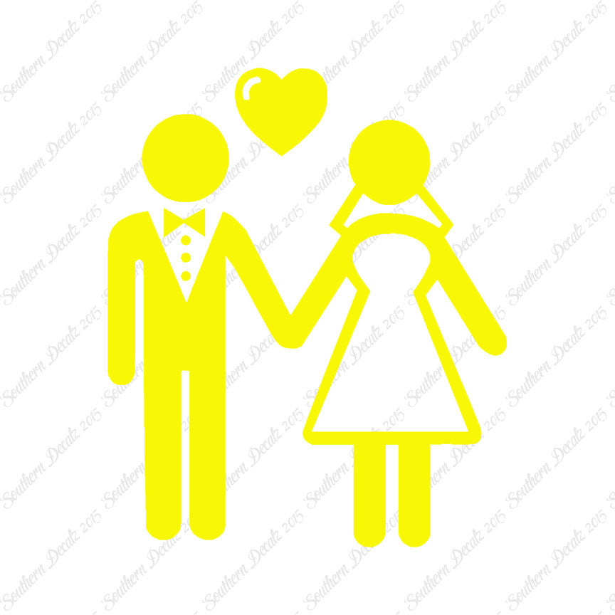 Stick Figure Bride Groom Marriage