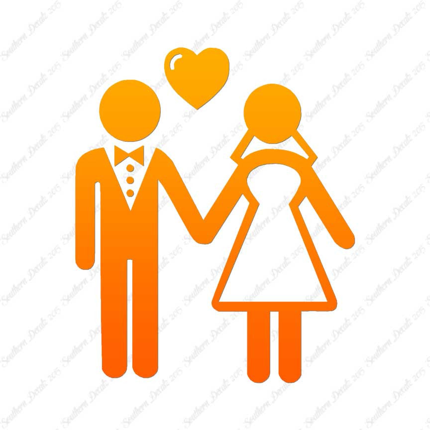 Stick Figure Bride Groom Marriage
