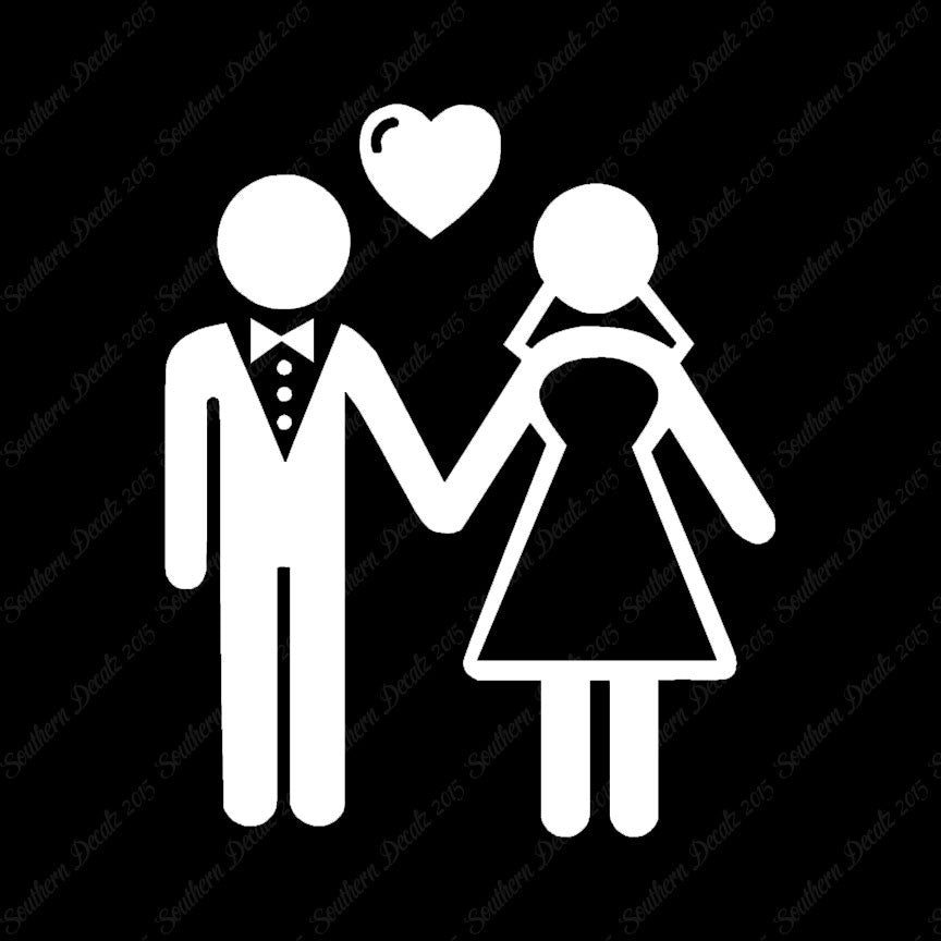 Stick Figure Bride Groom Marriage