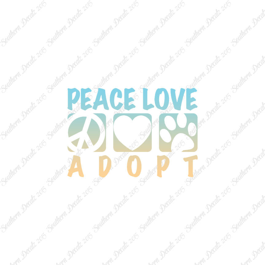 Peace Love Adopt Paw Print