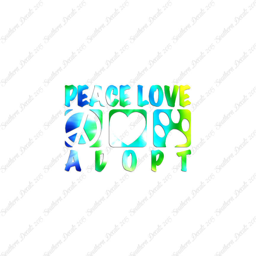 Peace Love Adopt Paw Print