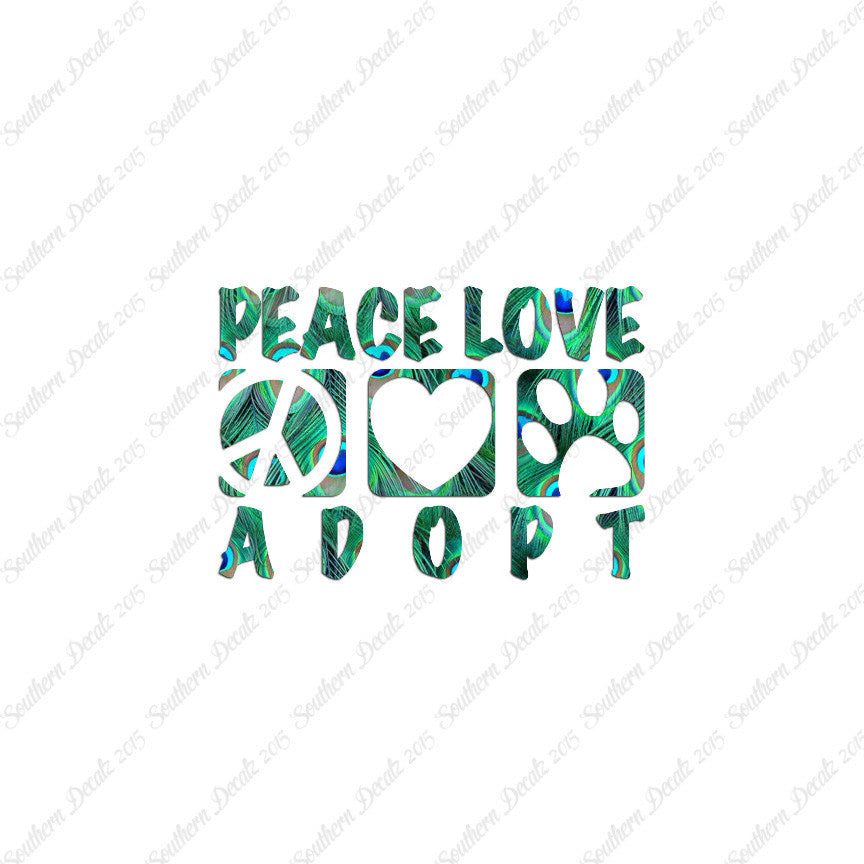 Peace Love Adopt Paw Print