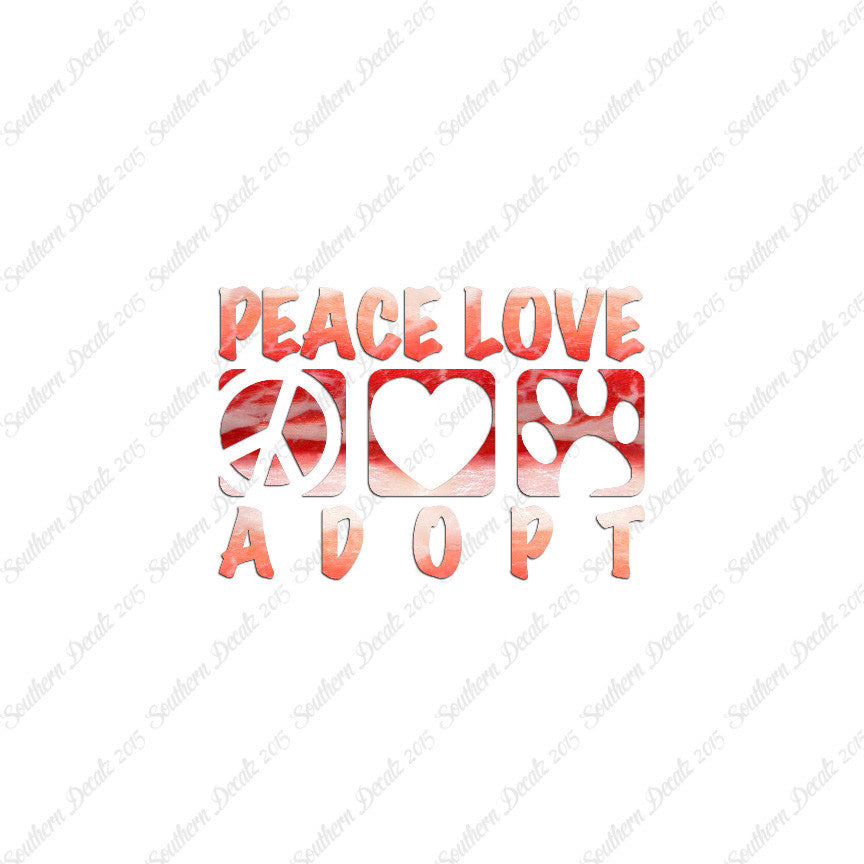 Peace Love Adopt Paw Print