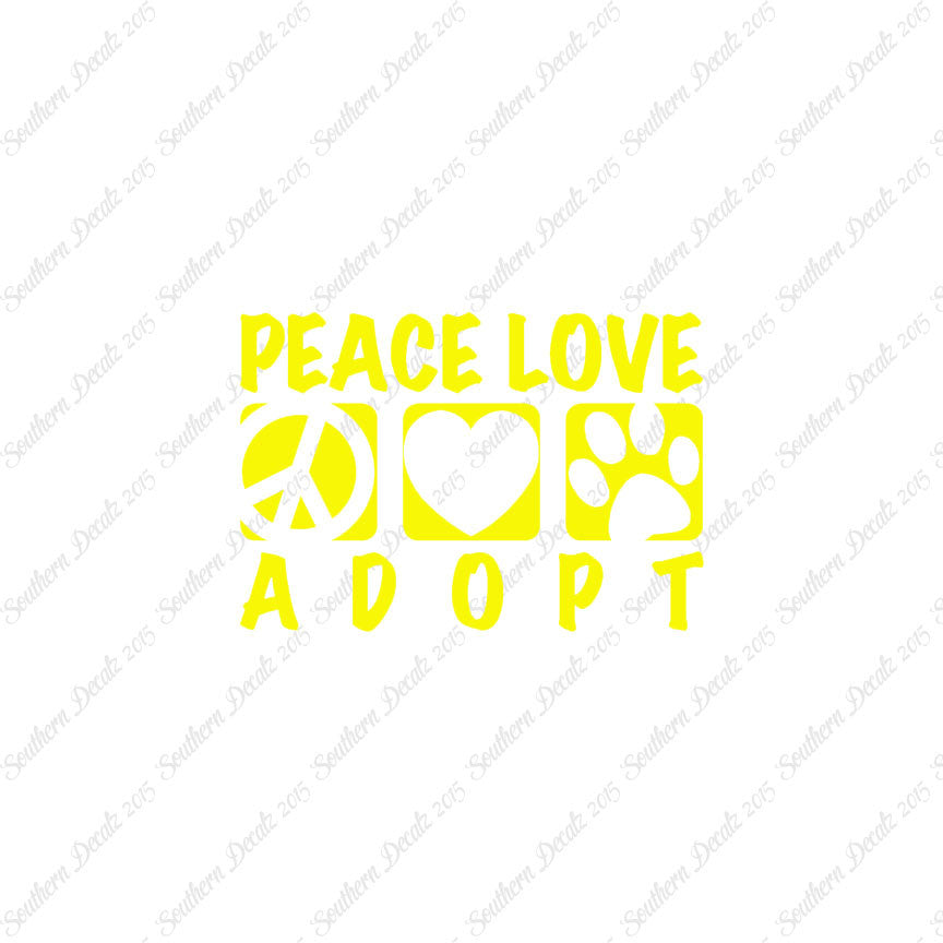 Peace Love Adopt Paw Print