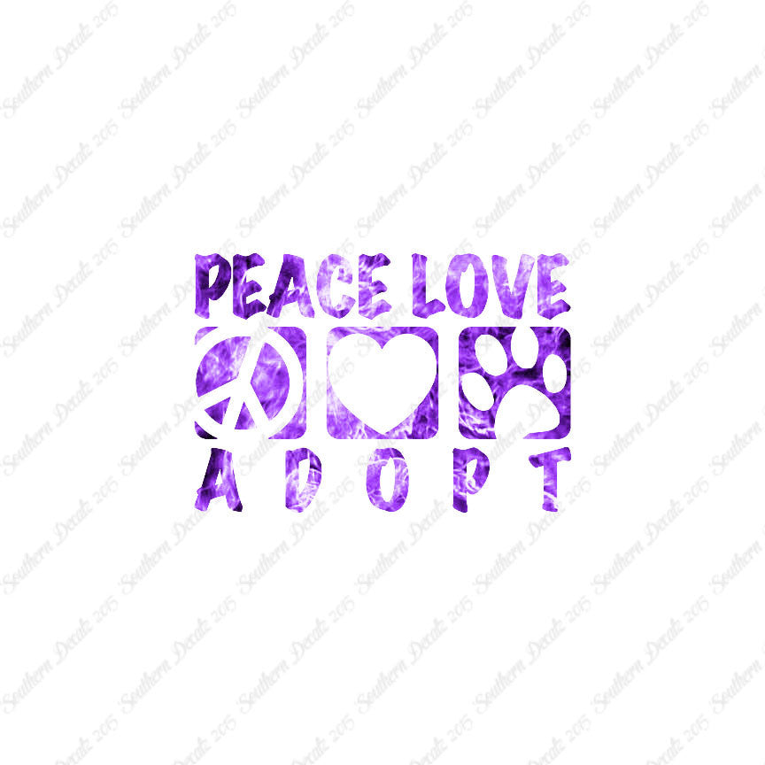 Peace Love Adopt Paw Print