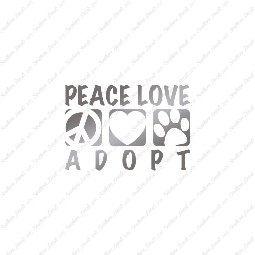 Peace Love Adopt Paw Print