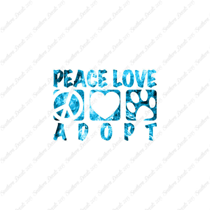 Peace Love Adopt Paw Print