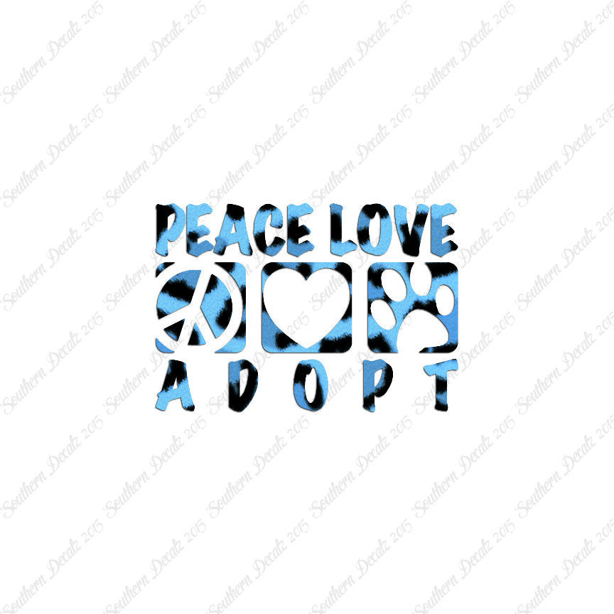 Peace Love Adopt Paw Print