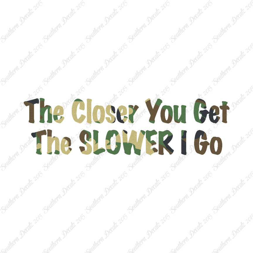 Closer You Get Slower I Go
