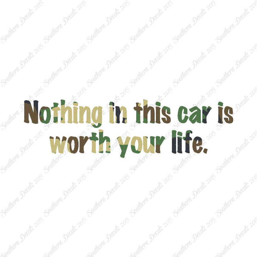 Nothing In Car Worth Your Life