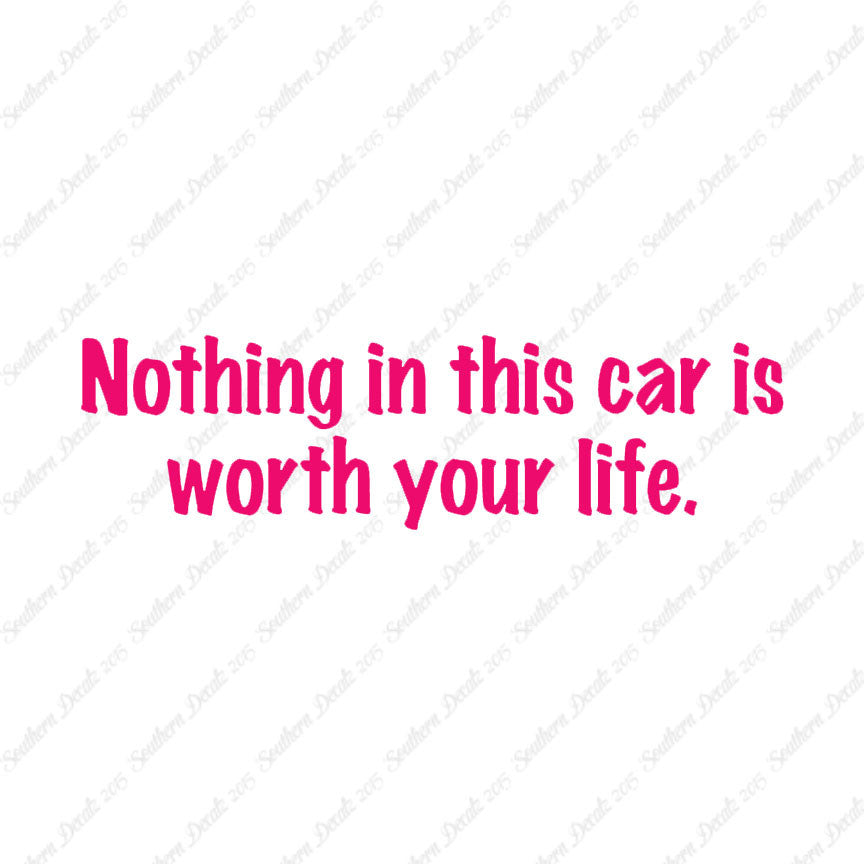Nothing In Car Worth Your Life