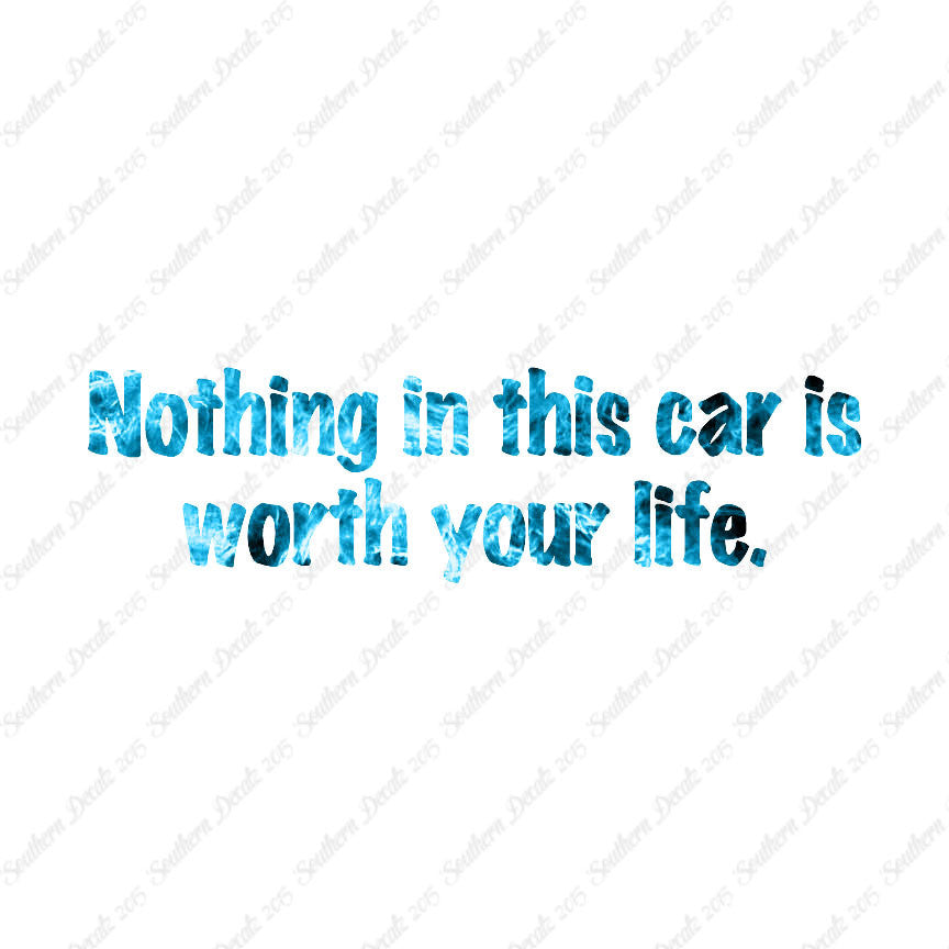 Nothing In Car Worth Your Life