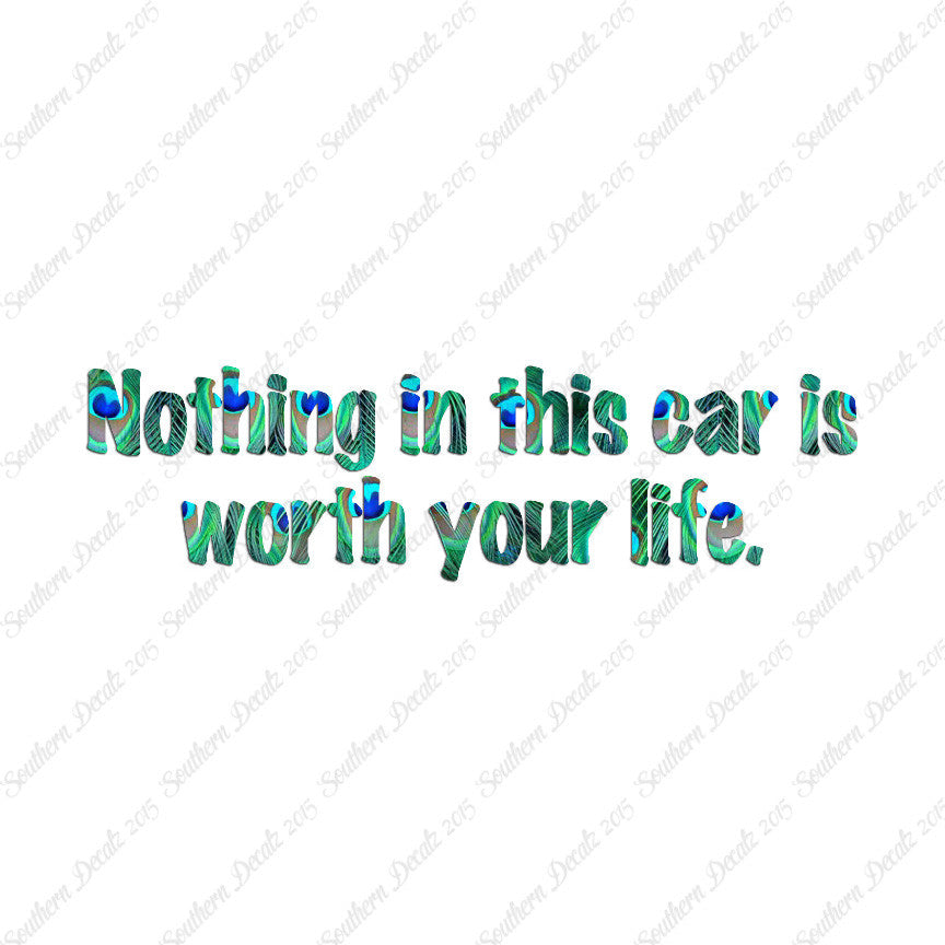 Nothing In Car Worth Your Life