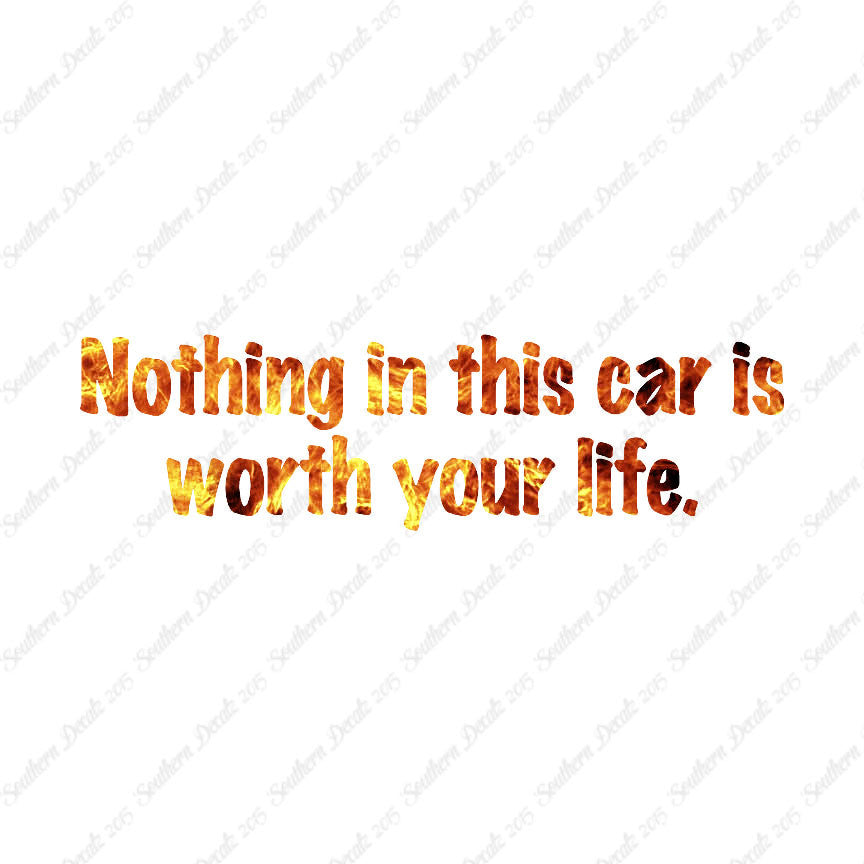 Nothing In Car Worth Your Life