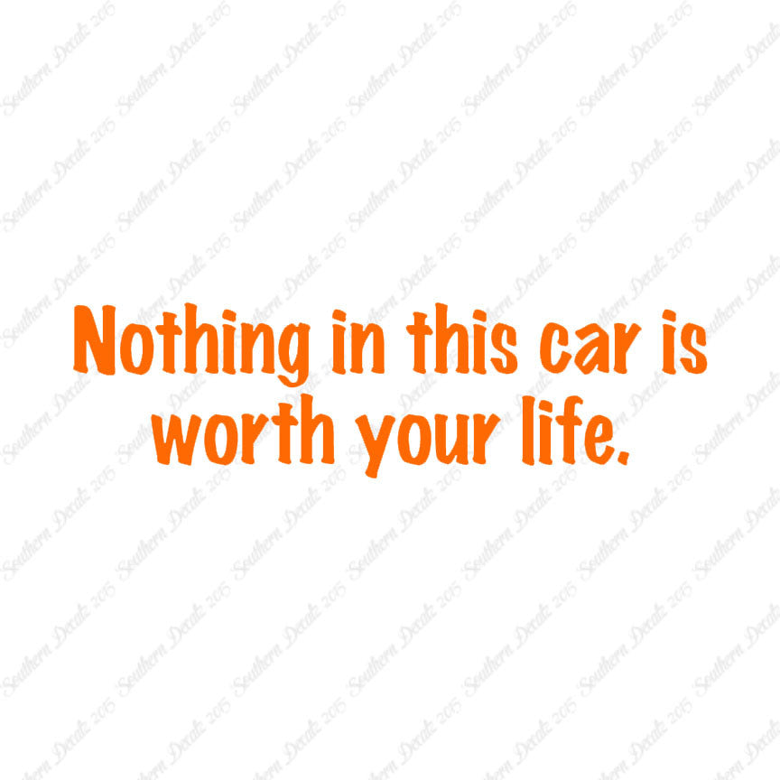 Nothing In Car Worth Your Life