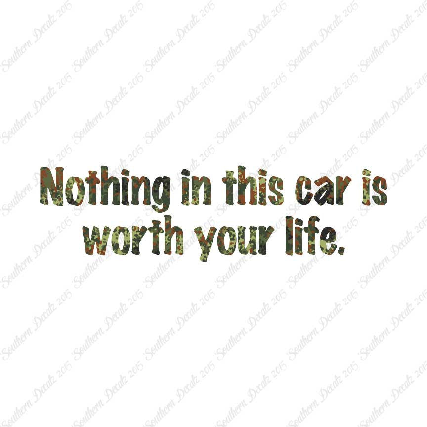 Nothing In Car Worth Your Life
