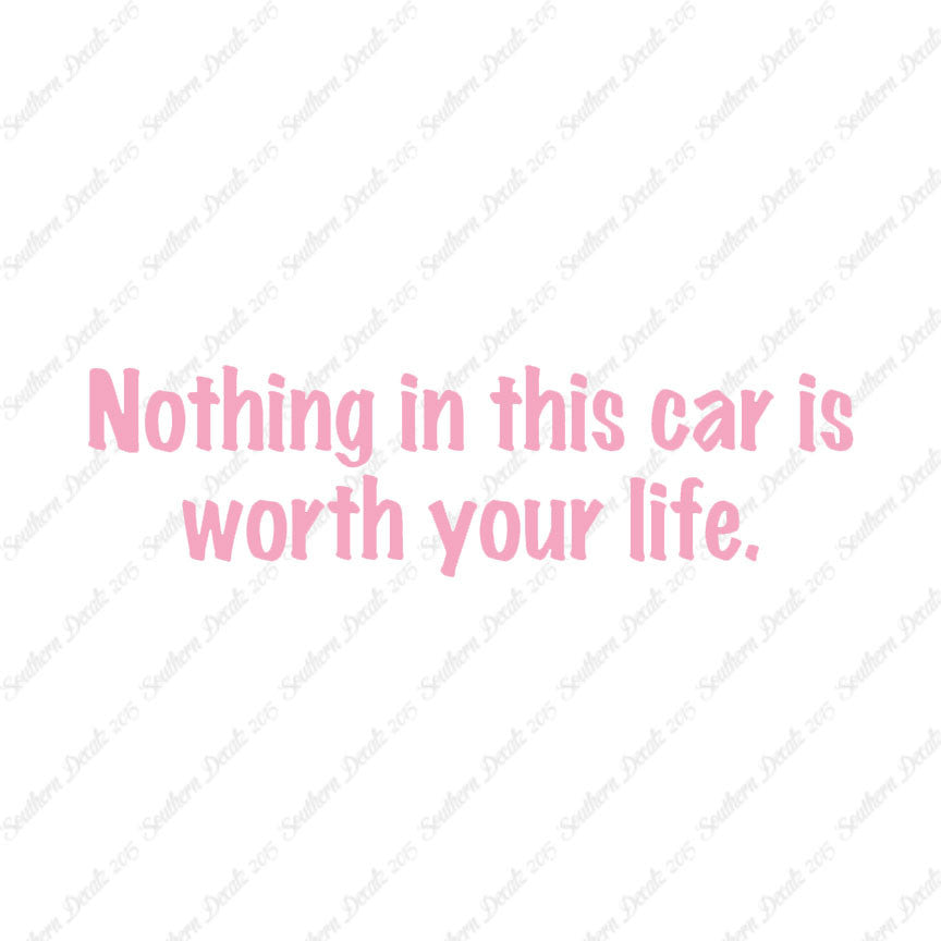 Nothing In Car Worth Your Life
