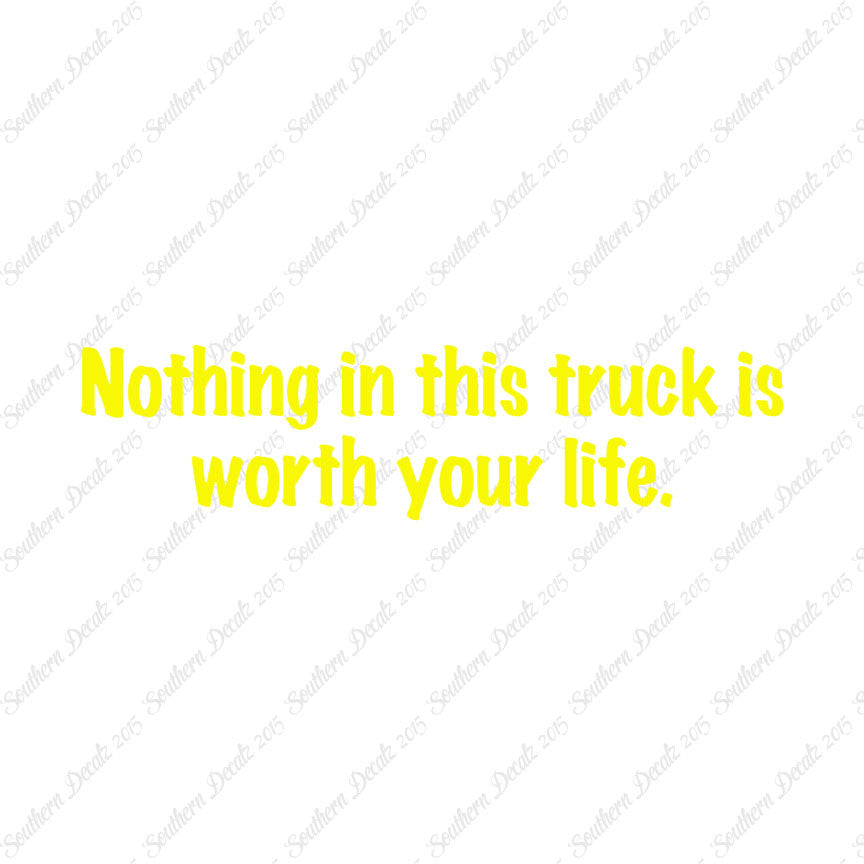 Nothing In Truck Worth Your Life