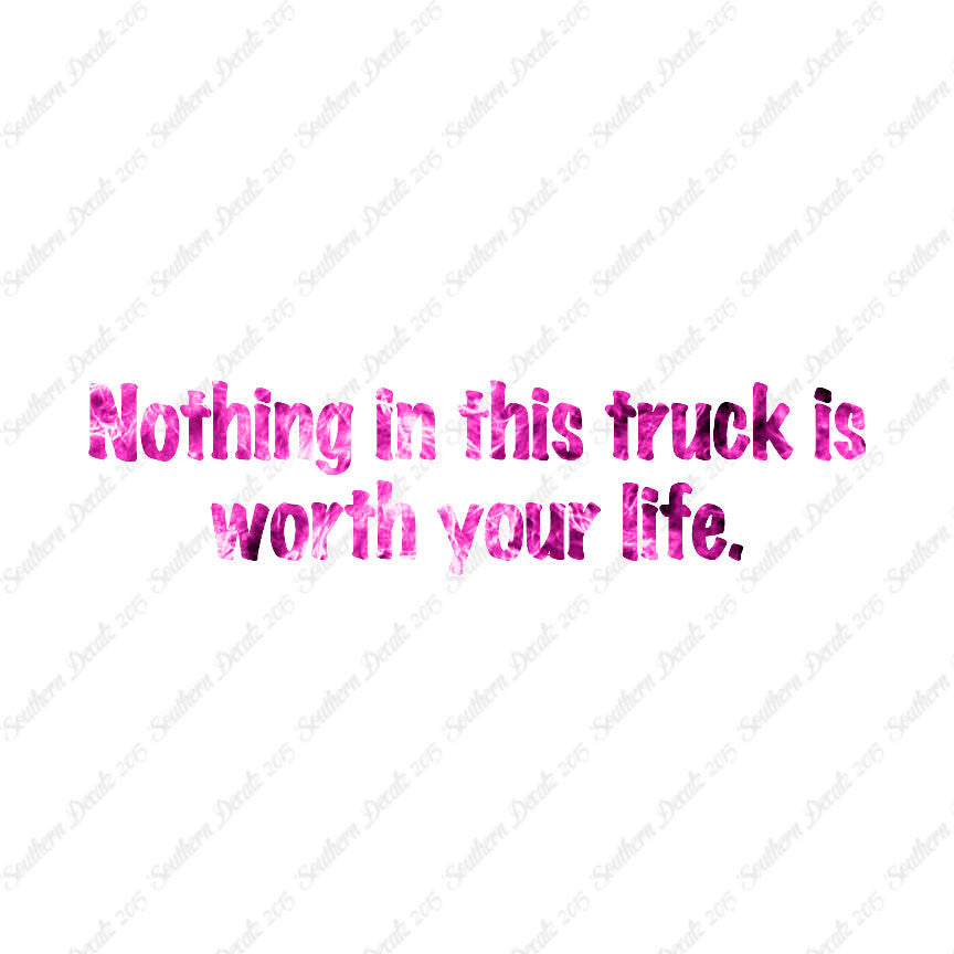 Nothing In Truck Worth Your Life