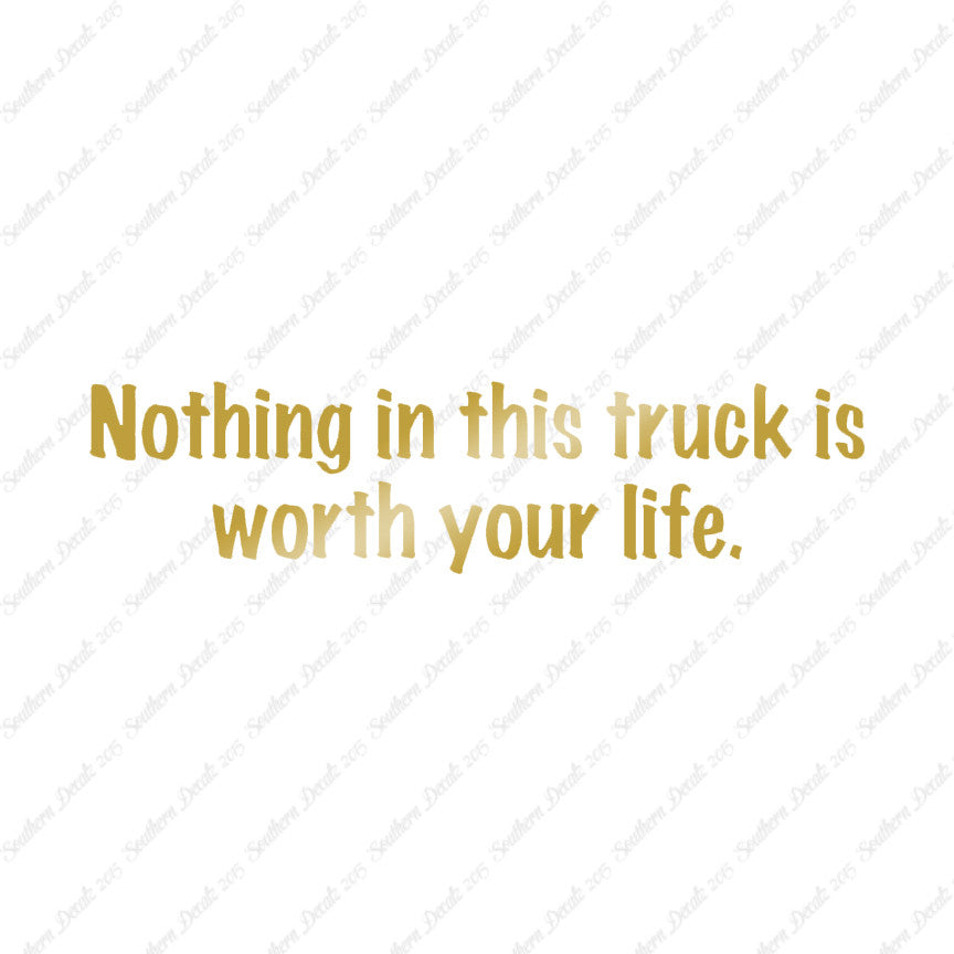 Nothing In Truck Worth Your Life