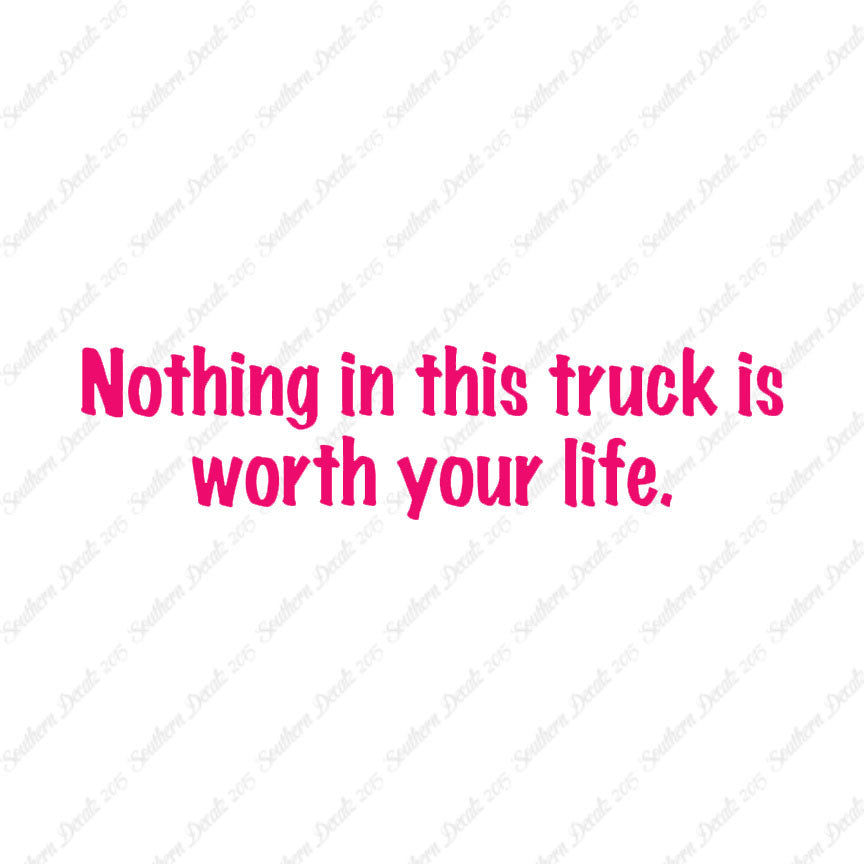 Nothing In Truck Worth Your Life