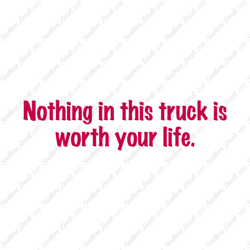 Nothing In Truck Worth Your Life