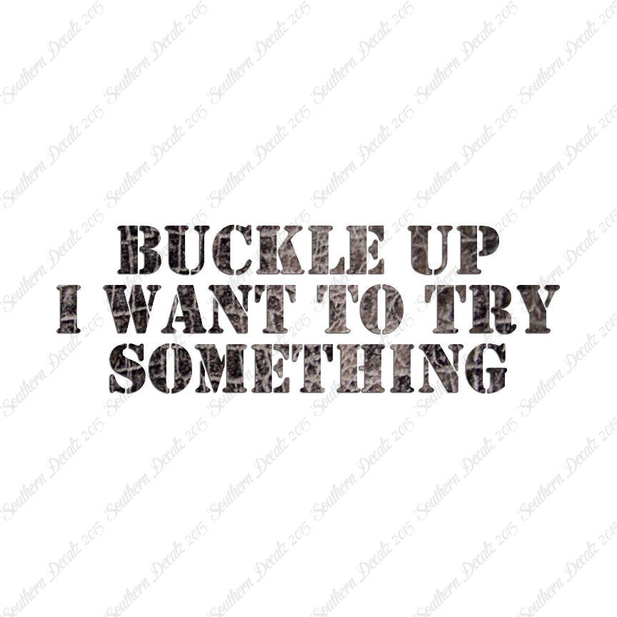 Buckle Up I Want To Try Something