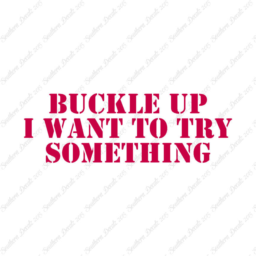 Buckle Up I Want To Try Something