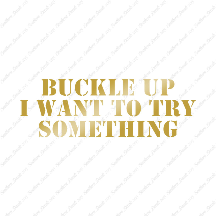 Buckle Up I Want To Try Something