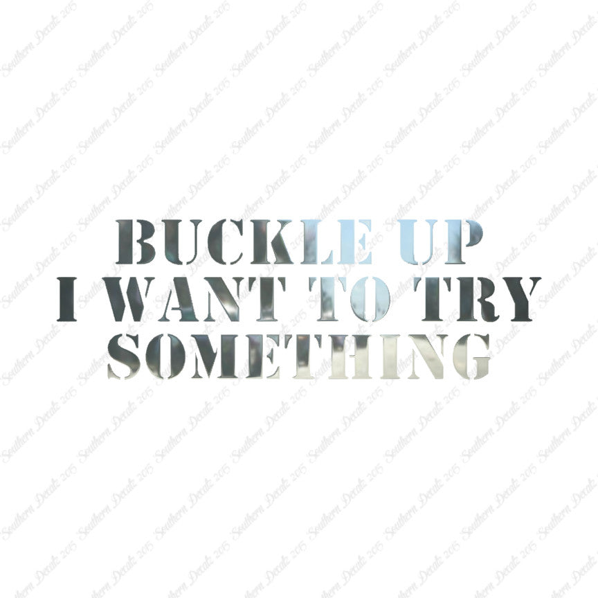 Buckle Up I Want To Try Something