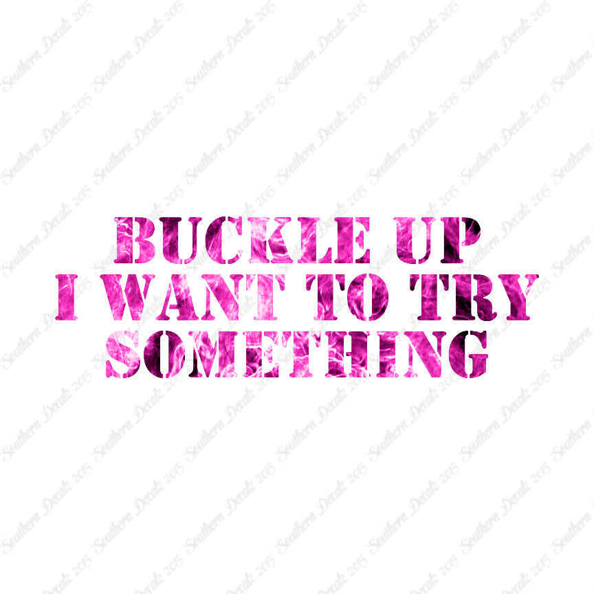Buckle Up I Want To Try Something