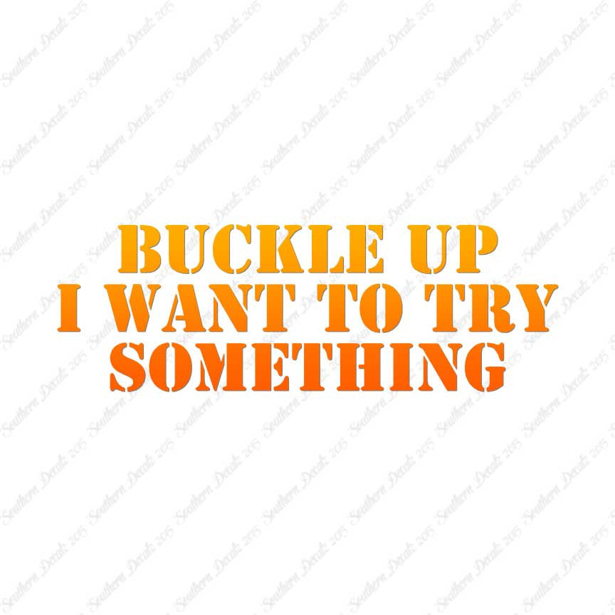 Buckle Up I Want To Try Something