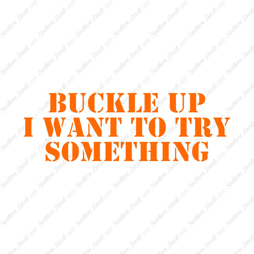 Buckle Up I Want To Try Something