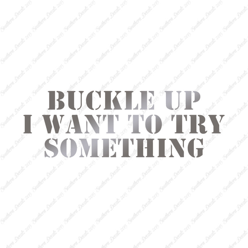 Buckle Up I Want To Try Something