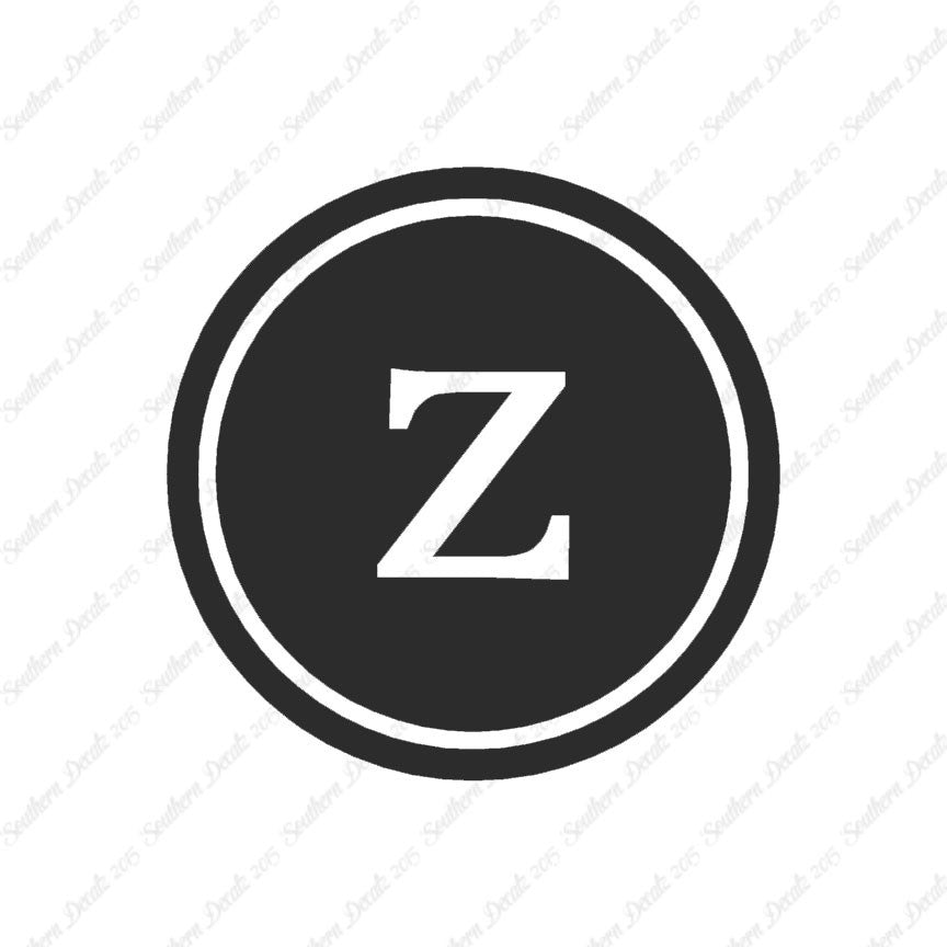 Typewriter Font Z Initial