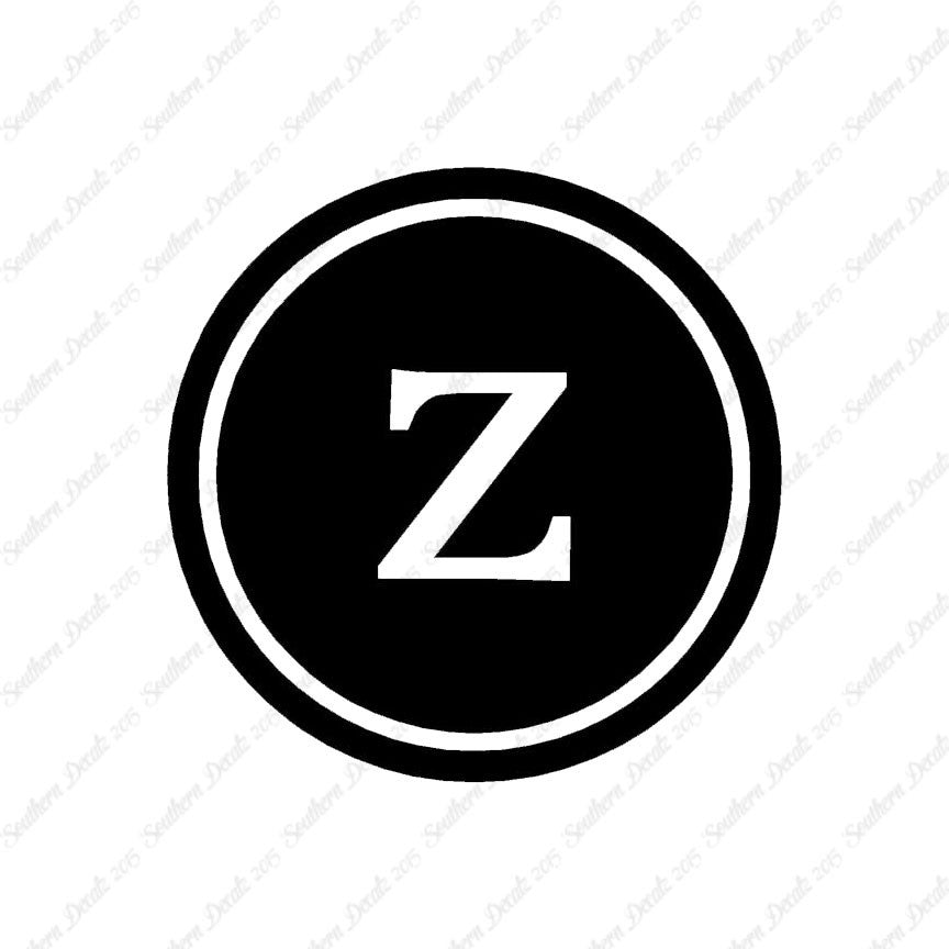 Typewriter Font Z Initial
