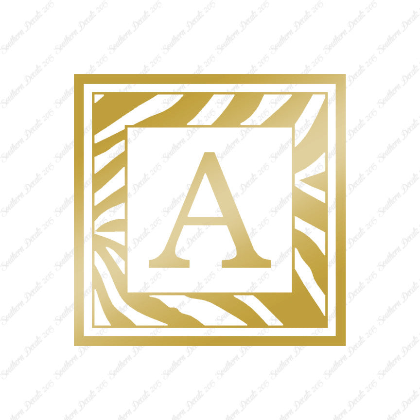 Zebra Decorative A Initial