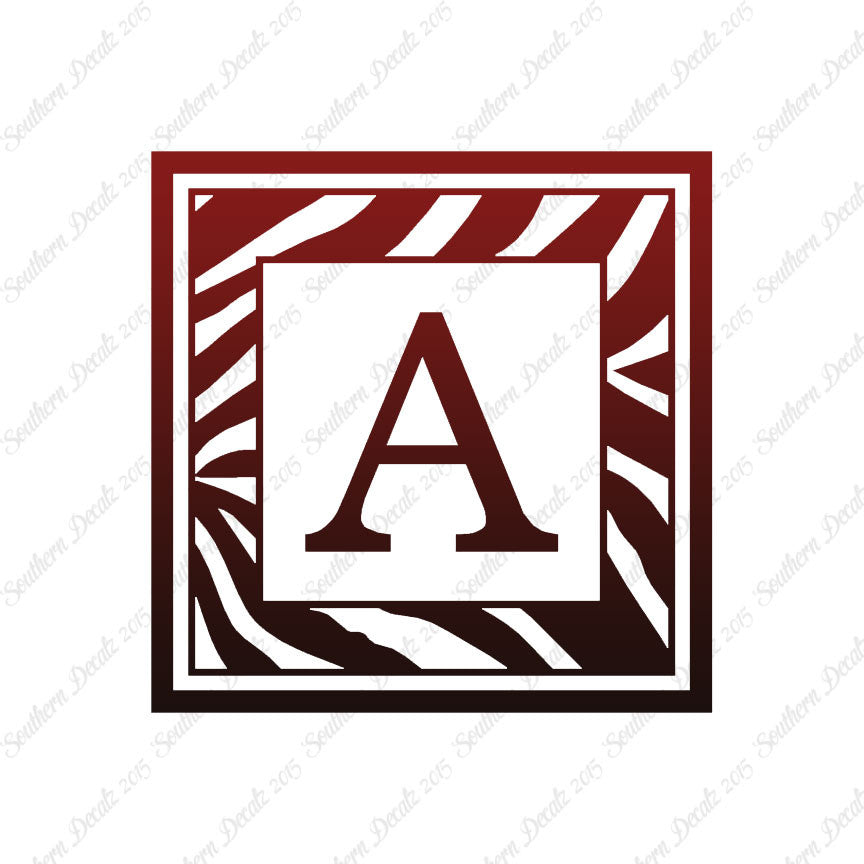 Zebra Decorative A Initial