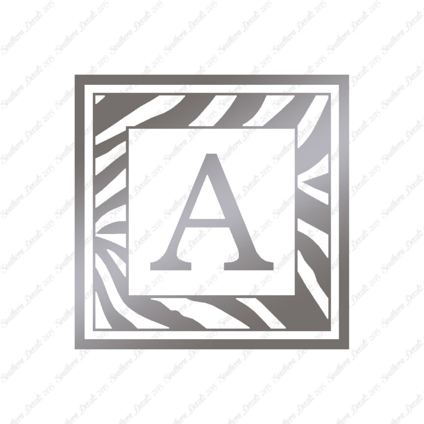 Zebra Decorative A Initial