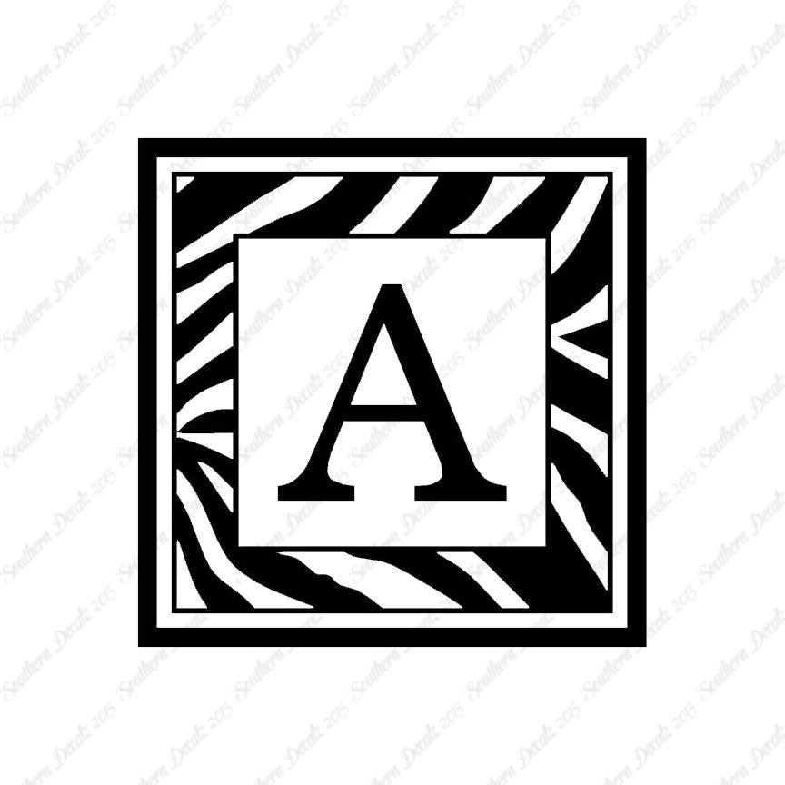 Zebra Decorative A Initial