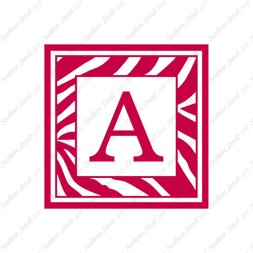 Zebra Decorative A Initial
