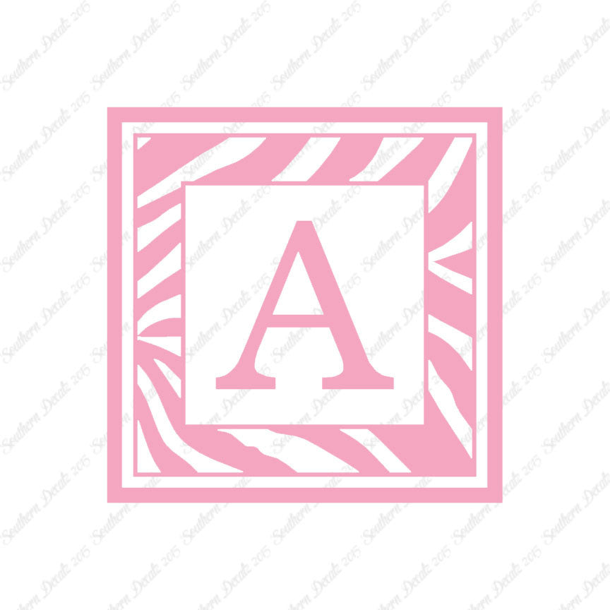 Zebra Decorative A Initial
