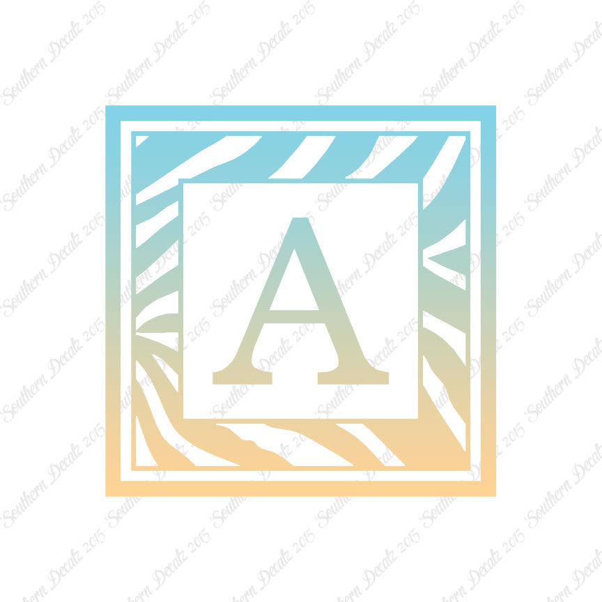 Zebra Decorative A Initial