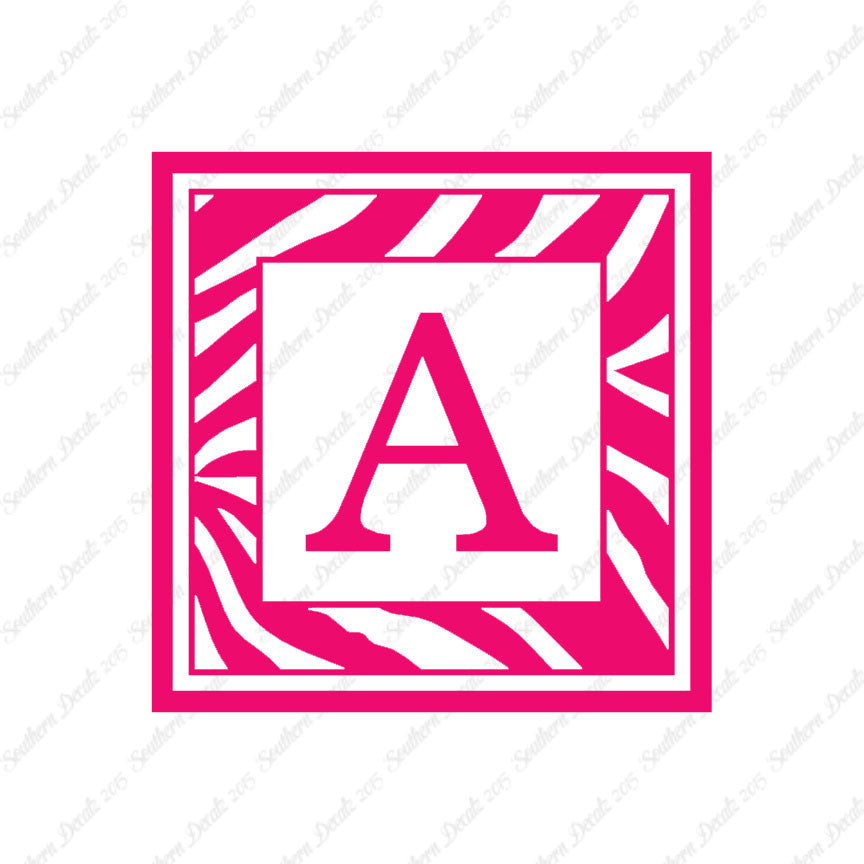 Zebra Decorative A Initial