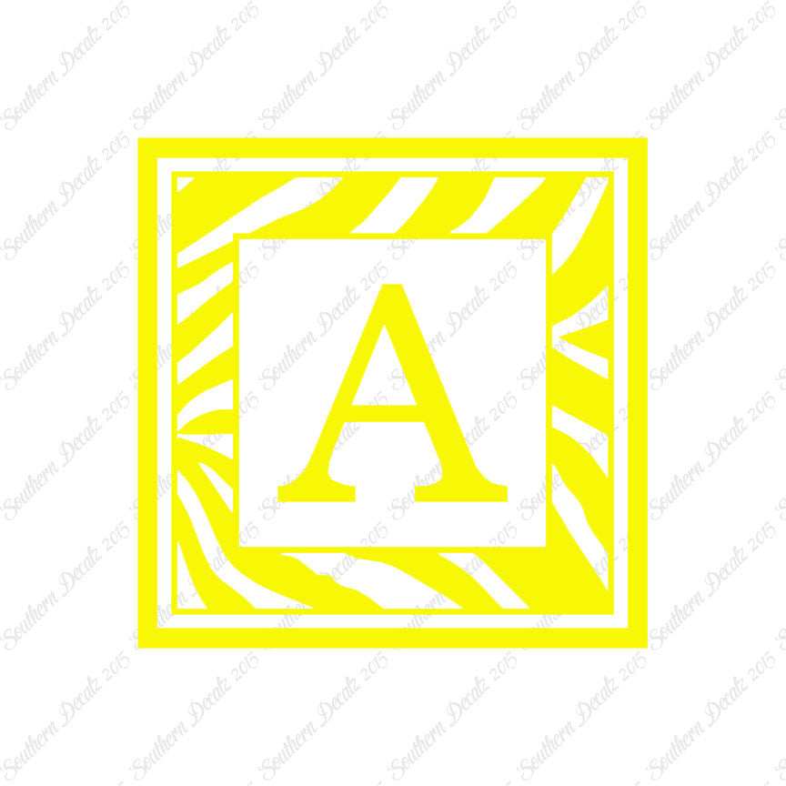 Zebra Decorative A Initial
