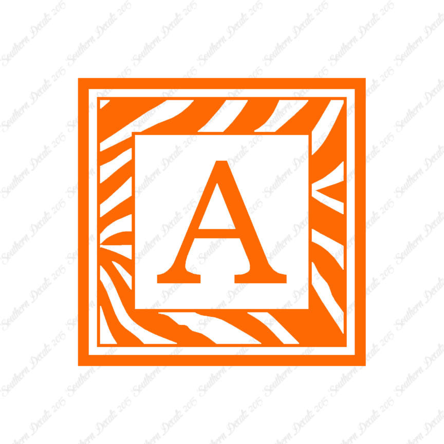 Zebra Decorative A Initial