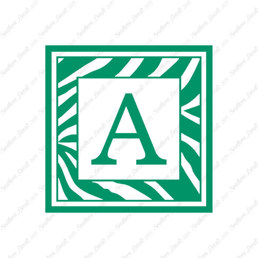Zebra Decorative A Initial
