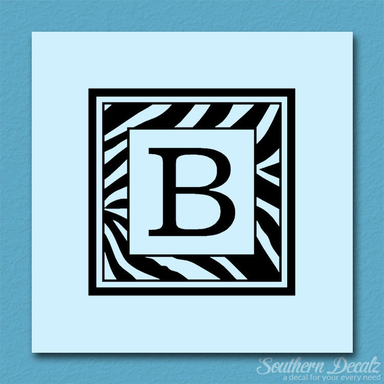 Zebra Decorative B Initial