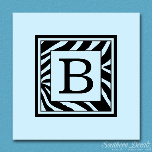 Zebra Decorative B Initial